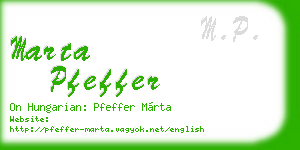 marta pfeffer business card